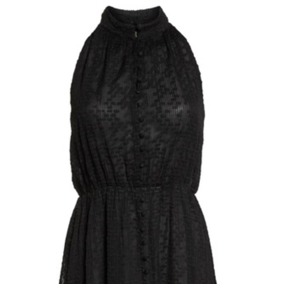 💐Black Button Front Textured Midi Dress💐 - Picture 6 of 8